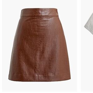 NWT J. Crew Factory Faux Leather Crocodile Skirt - 16